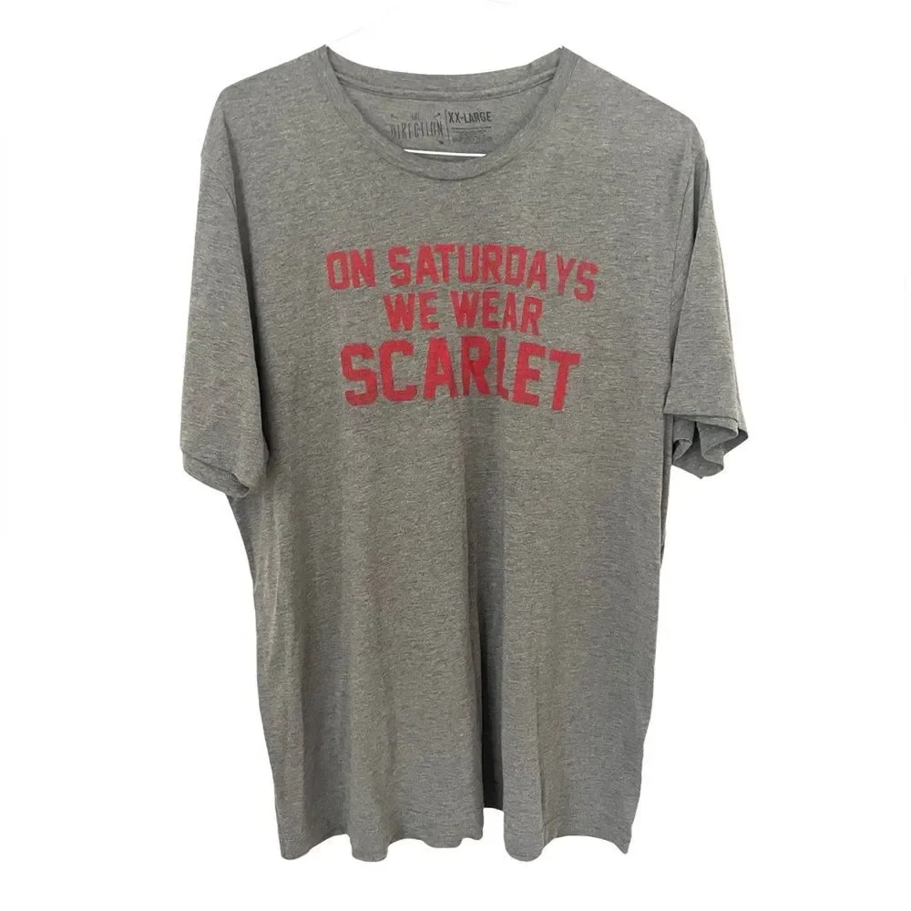 Ohio State Buckeyes Men’s Grey On Saturdays We Wear Scarlet T- Shirt SZ XXL